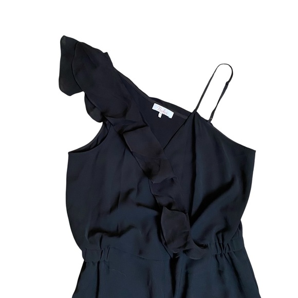 Parker Addison Black One-Sleeve Asymmetrical Jumpsuit Size 2 - Picture 11 of 15